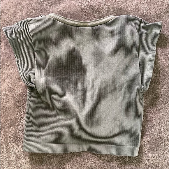 BDG Women's Blue Ribbed Crop Top - Picture 4 of 6